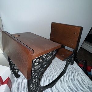 American Girl Wooden Doll Desk with Black Metal Frame